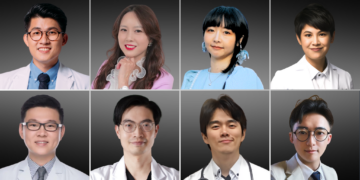由上至下、左至右為:白袍人生學院創辦人 張益豪醫師、中醫大新竹附醫執行長張宜真、醫學影像敘事者高愷蓮、越 功能醫學診所院長陳君琳;台灣牙醫行銷學院創辦人林建佑醫師、悅庭牙醫診所院長曹皓崴、好日子診所院長黃煜晏、《The Icons》執行長許復。